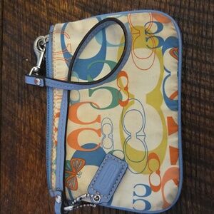 Coach Optic Blue Butterfly Wristlet